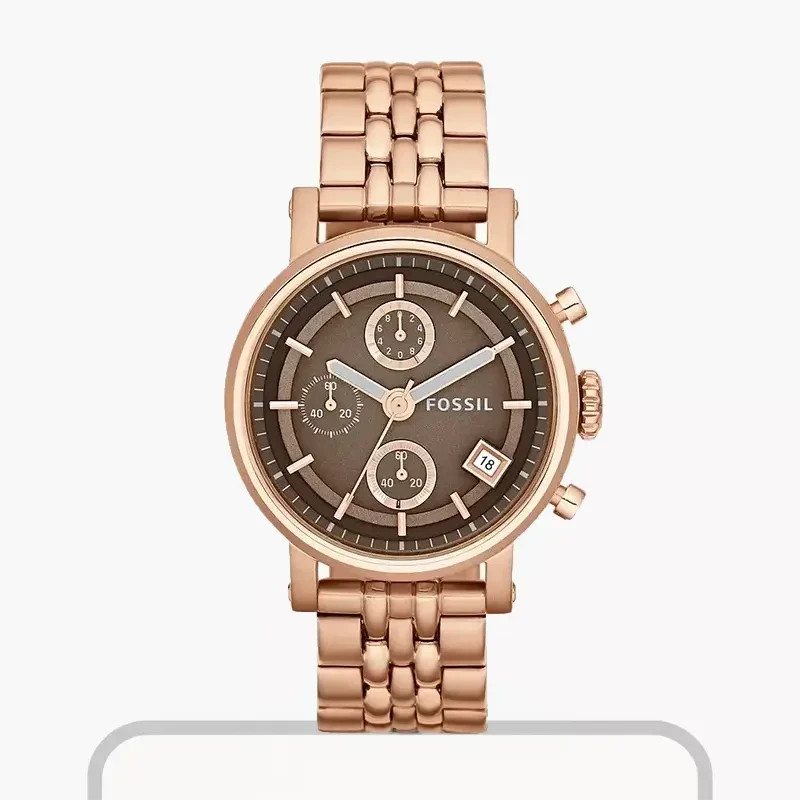 Fossil Boyfriend Chronograph Brown Dial Ladies Watch- ES3494